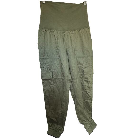 Ingrid & Isabel Full Belly Maternity Cargo Lightweight Jogger XS NWT Green - Picture 1 of 13